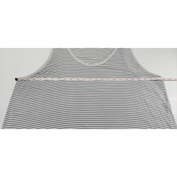 VTG LOVE Gap Shirt Tank Top Size XL Tee Sleeveless Gray Navy Stripe Modal Lounge - Picture 9 of 13